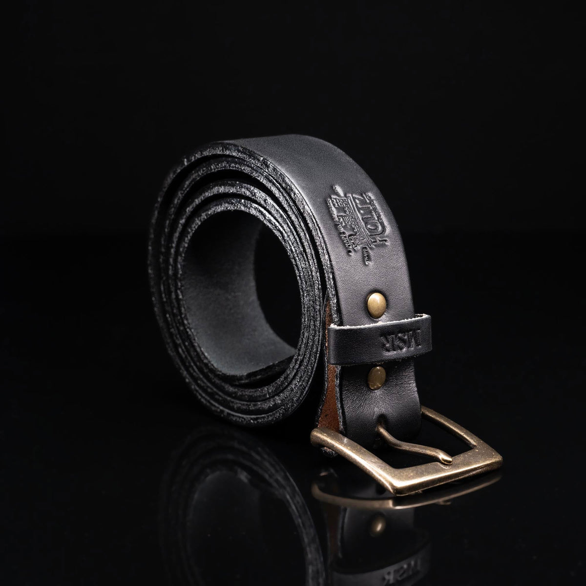 Personalized Bridle Leather Men's Casual Belt – Square Nickel or Brass Buckle - Holtz Leather