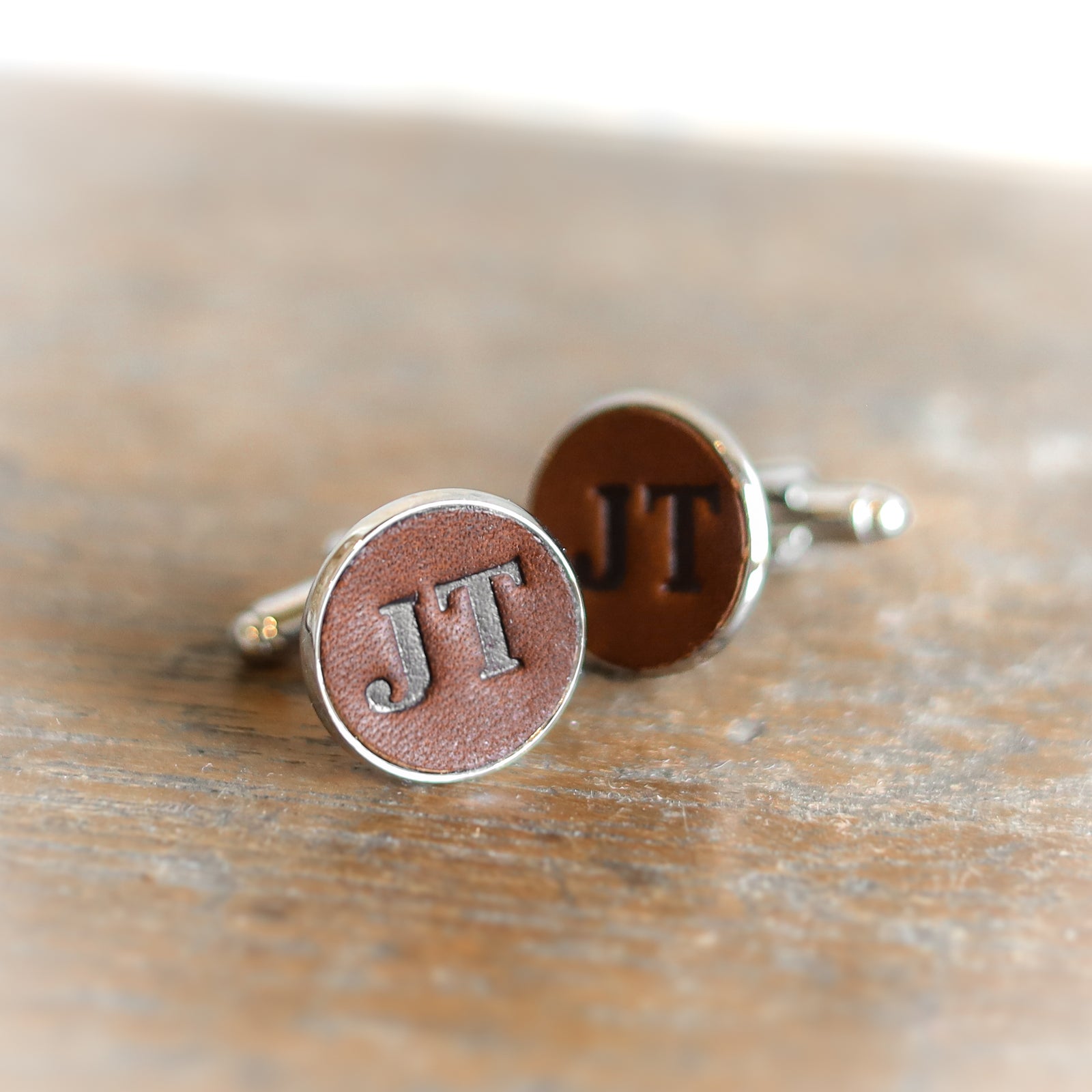 Personalized Fine Leather Cufflinks