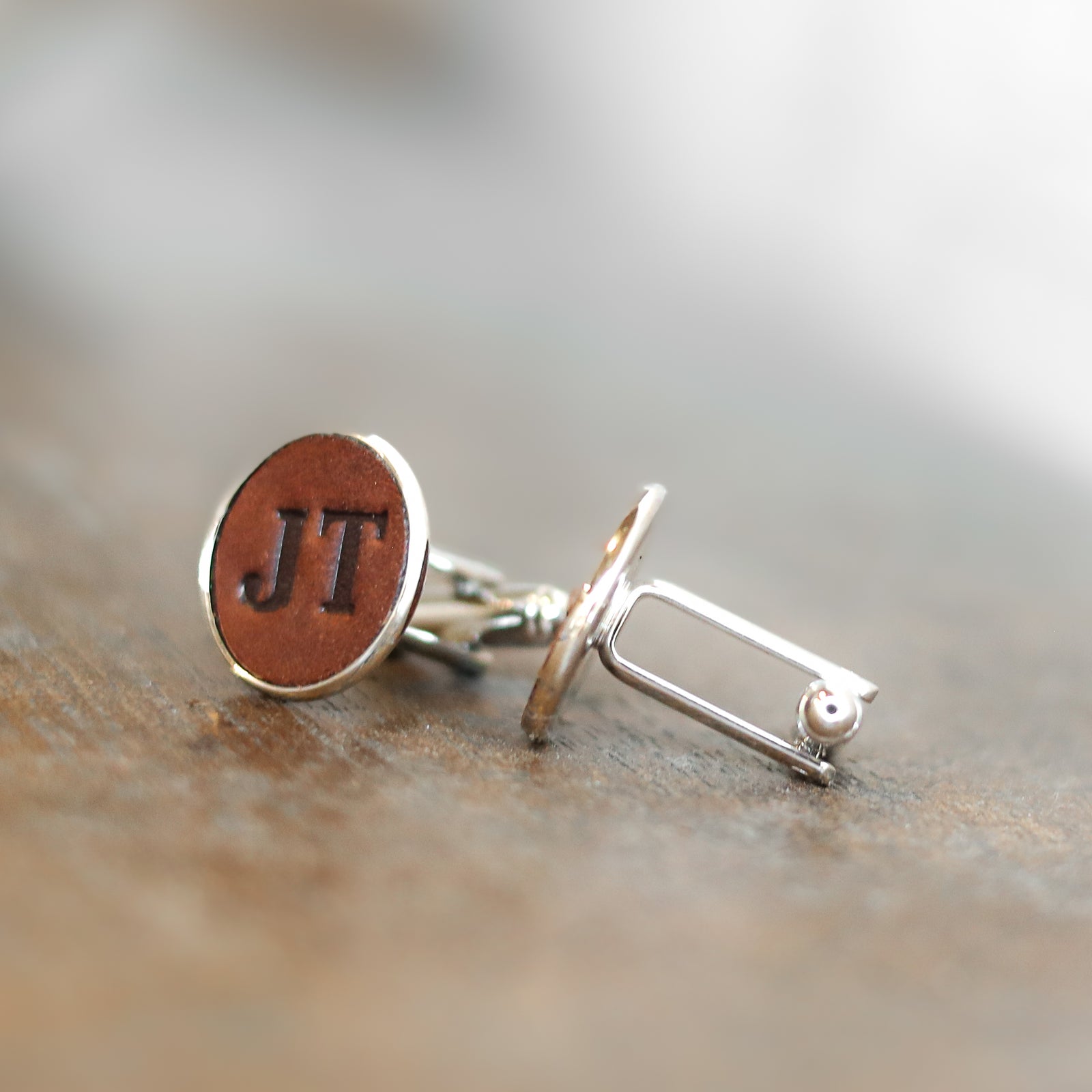 Personalized Fine Leather Cufflinks