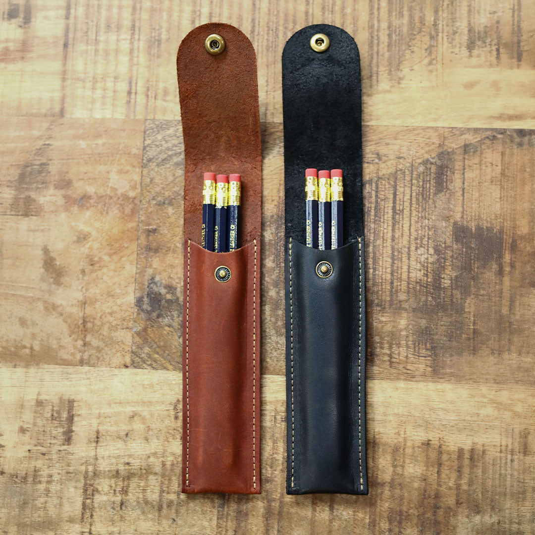 Personalized Fine Leather Pencil Sleeve