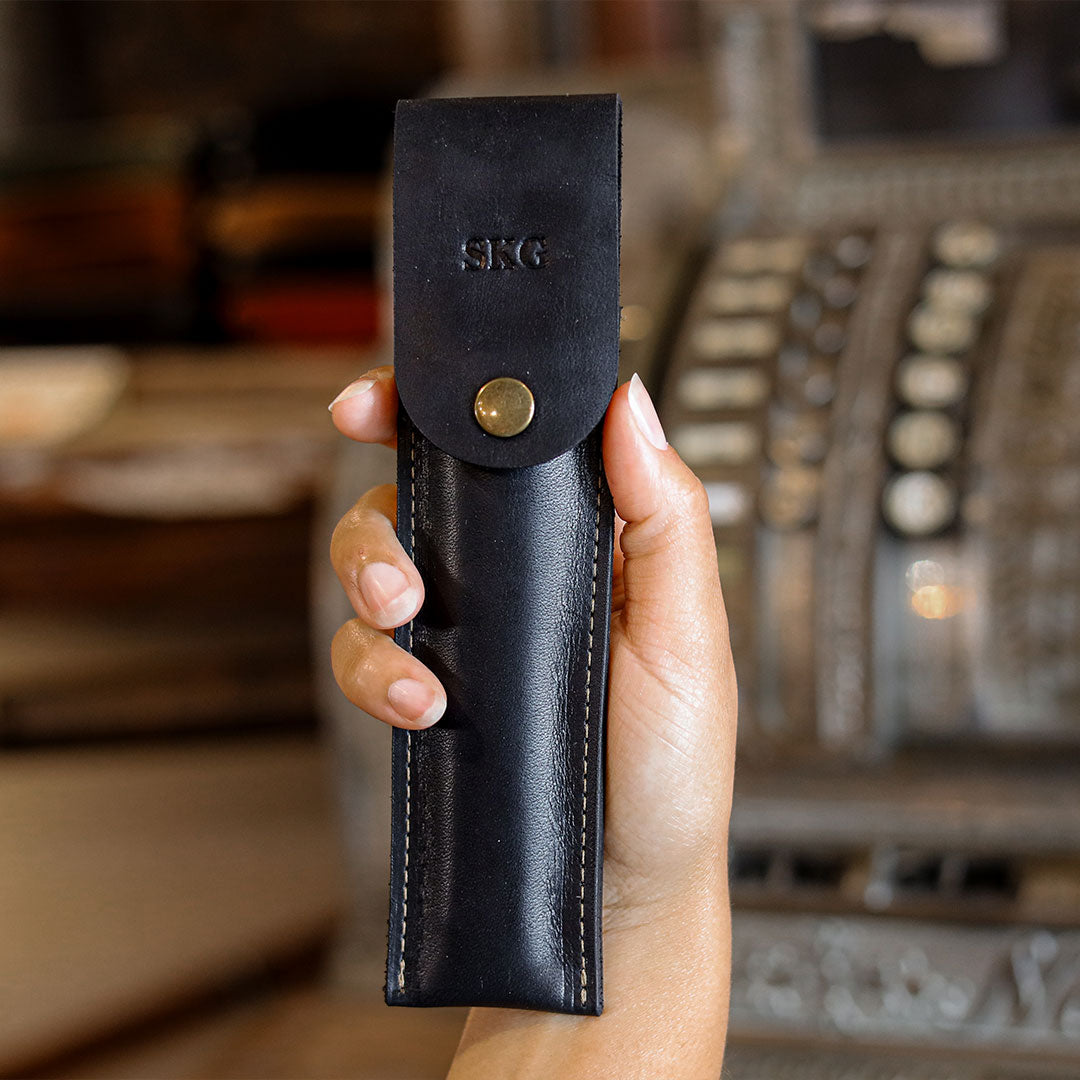 Personalized Fine Leather Pencil Sleeve