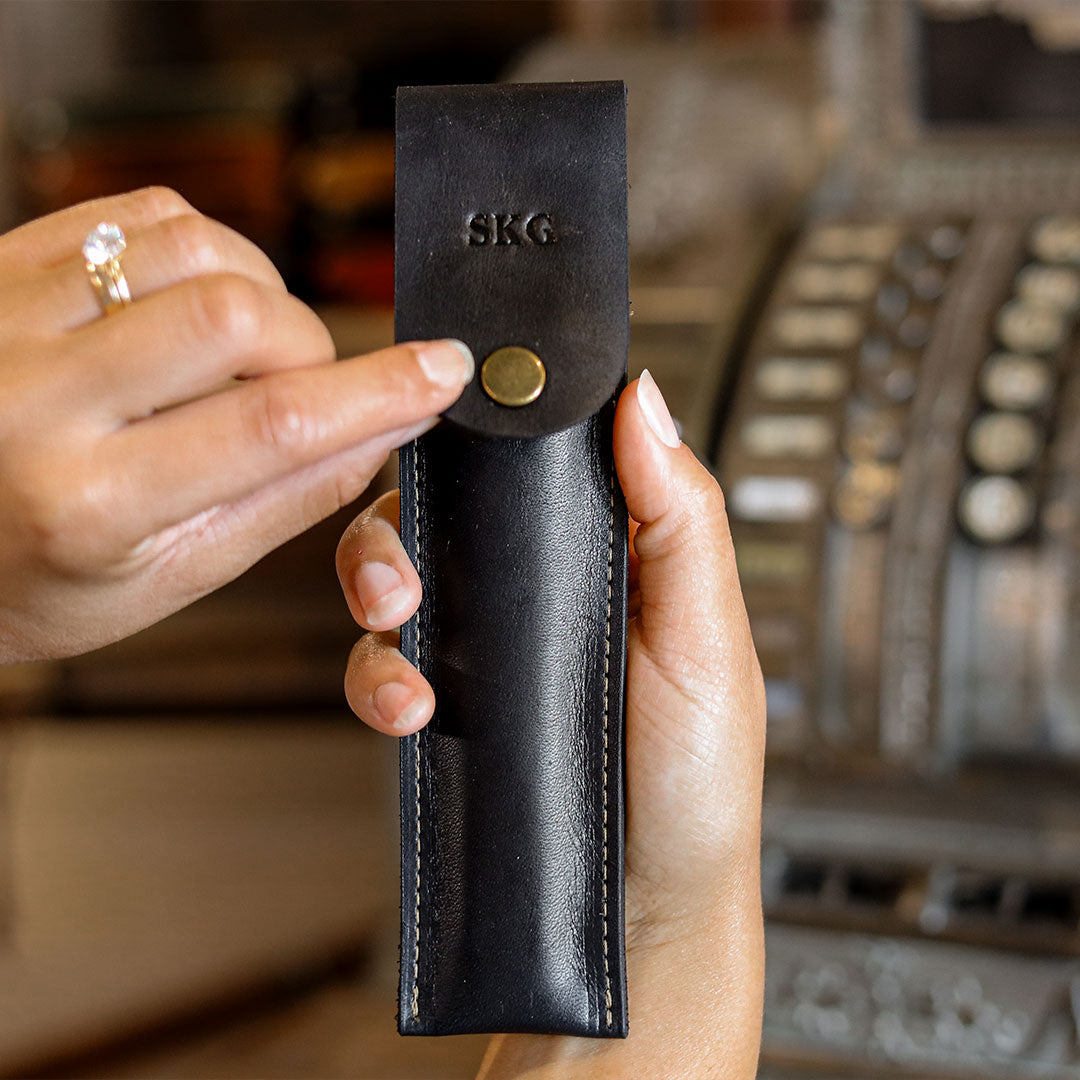 Personalized Fine Leather Pencil Sleeve