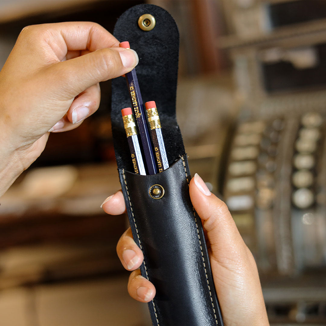 Personalized Fine Leather Pencil Sleeve