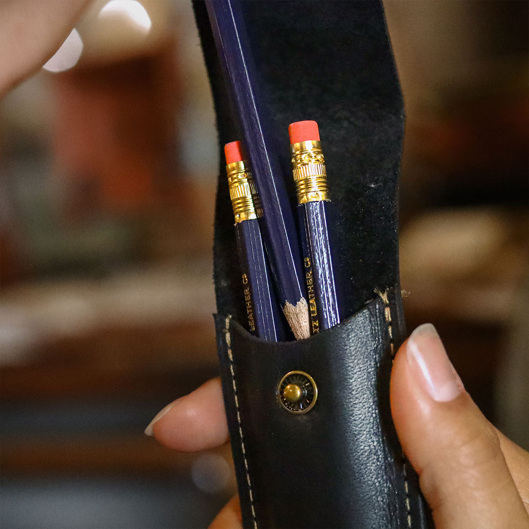 Personalized Fine Leather Pencil Sleeve