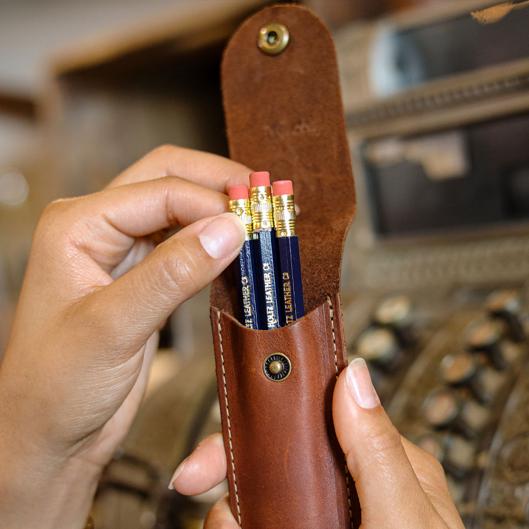 Personalized Fine Leather Pencil Sleeve
