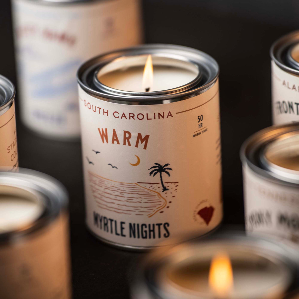 South Carolina - Warm Myrtle Nights State Candle - Holtz Leather