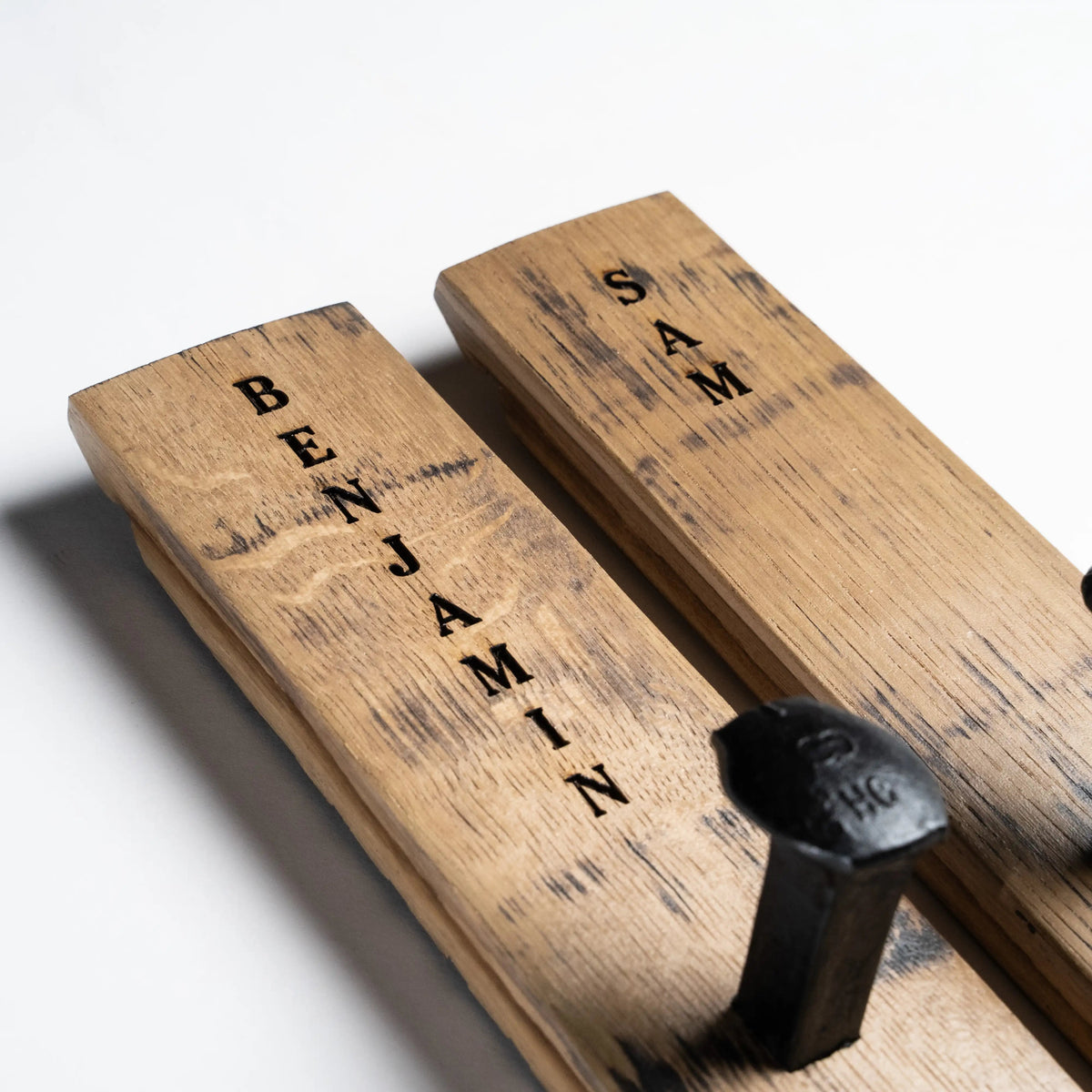 Tennessee Whiskey Barrel Personalized Wall Hangers Mudroom or Entryway Hooks - Holtz Leather