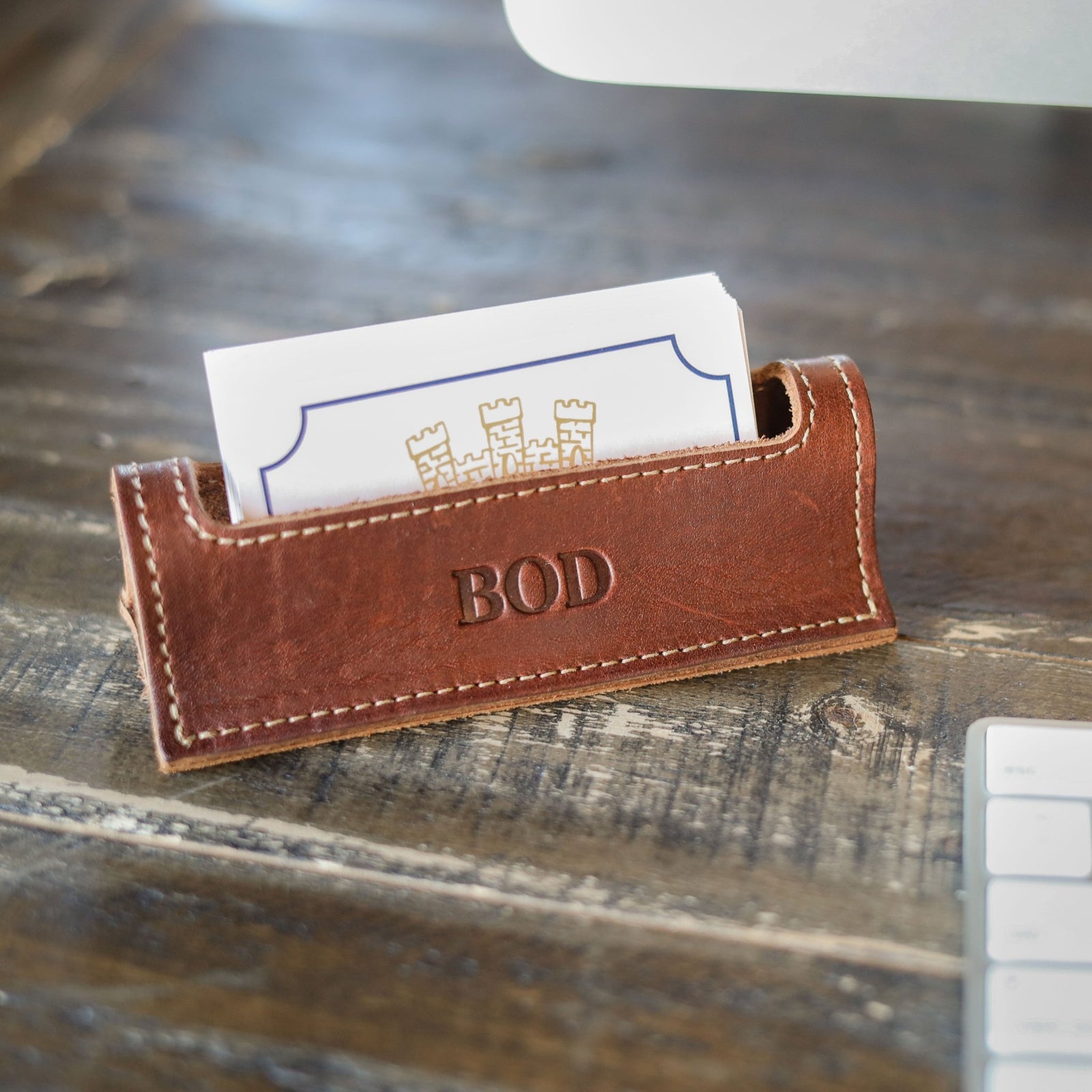 The Ambassador Personalized Fine Leather Business Card Holder - Holtz Leather