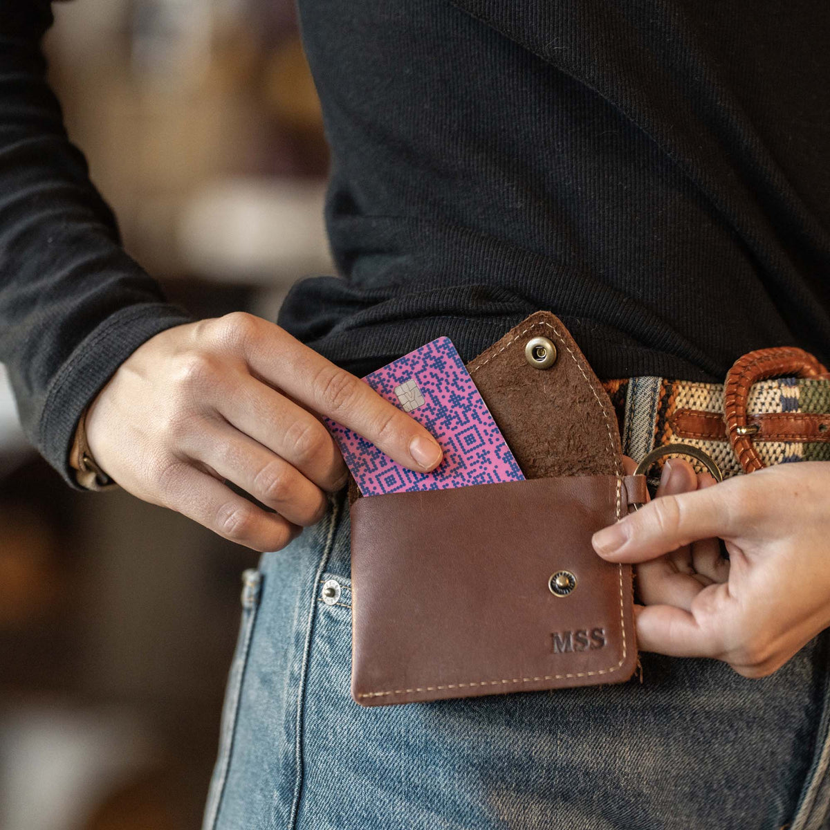 The Amelia Personalized Leather Keychain Wallet and Coin Purse - Holtz Leather