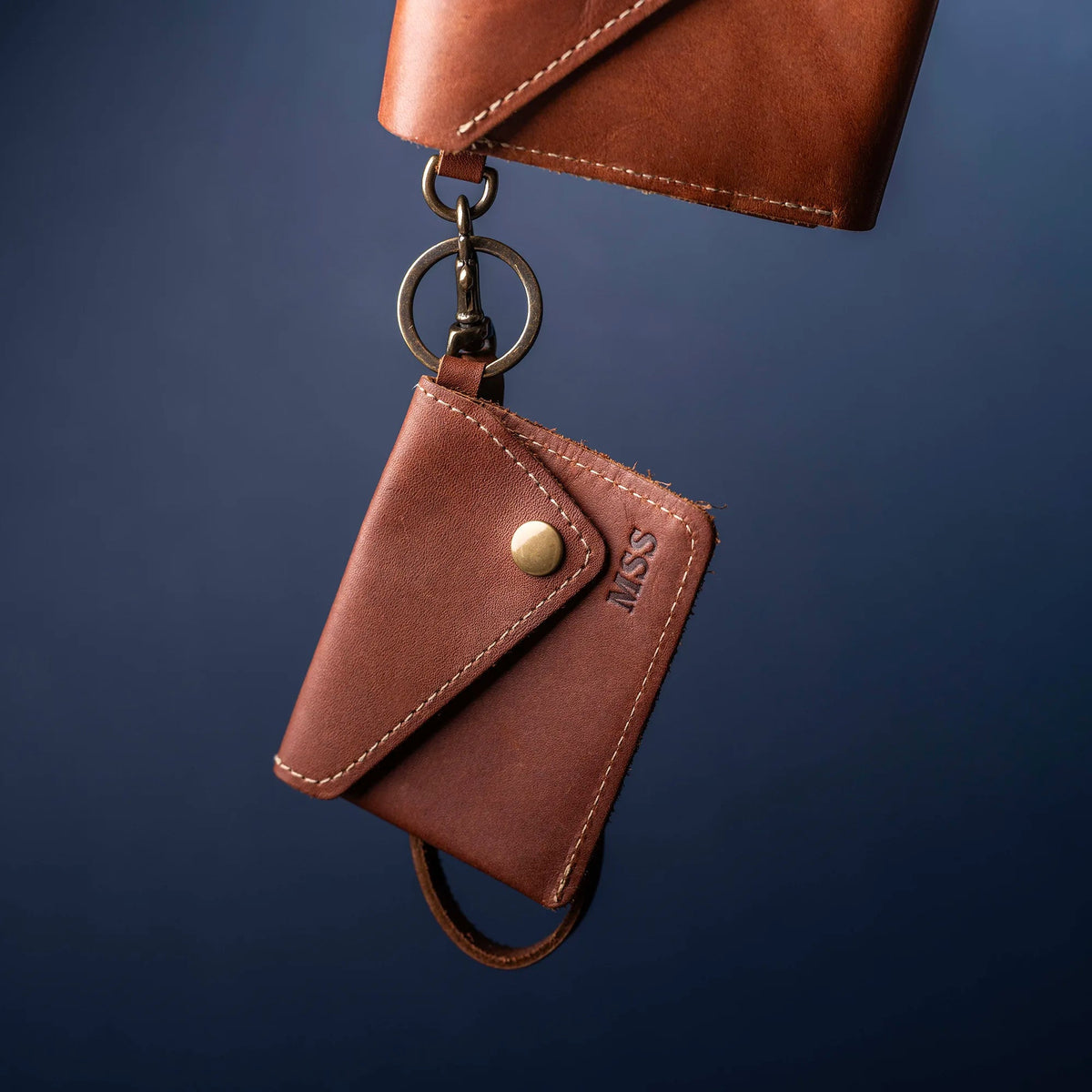 The Amelia Personalized Leather Keychain Wallet and Coin Purse - Holtz Leather