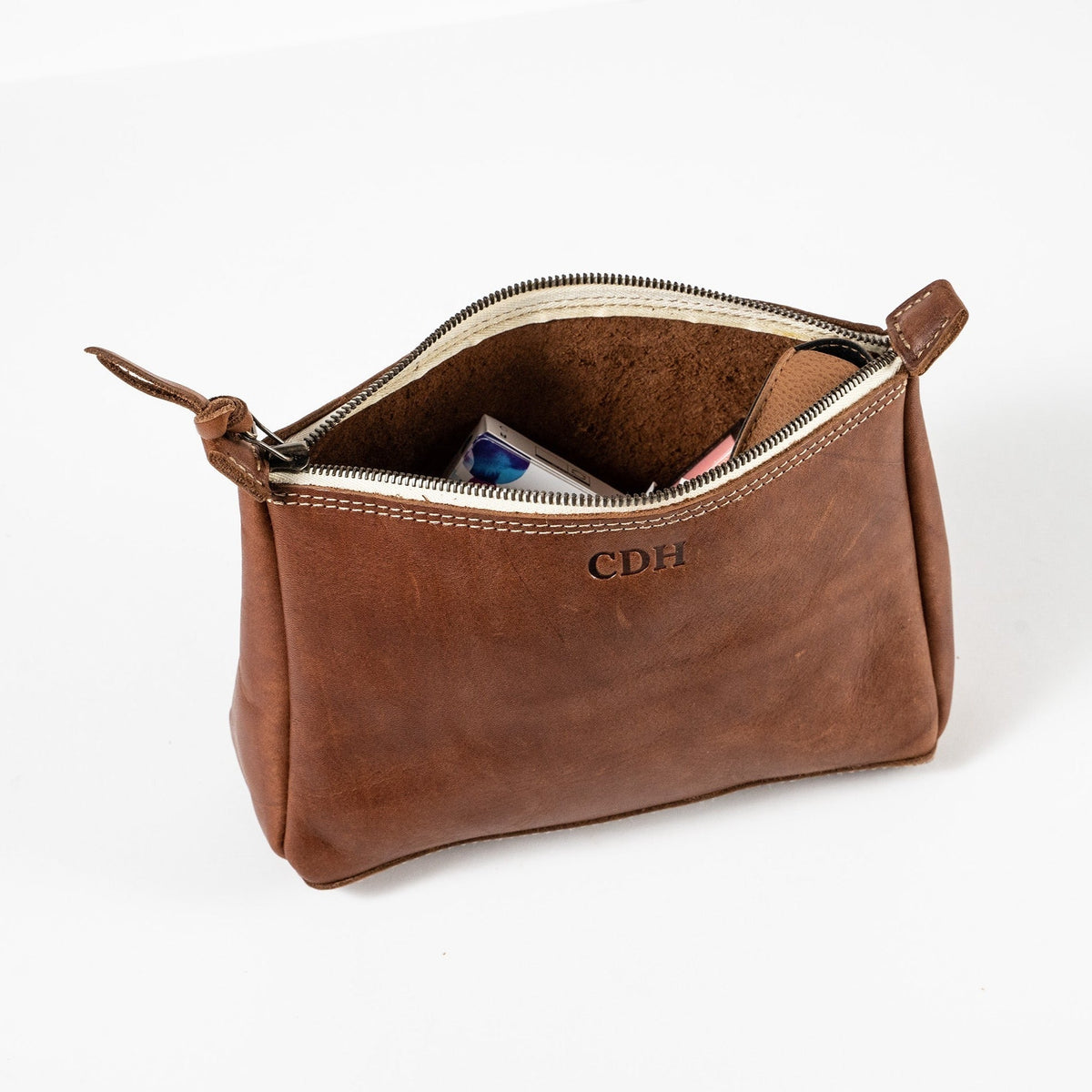 The Audrey Fine Leather Makeup Bag - Holtz Leather