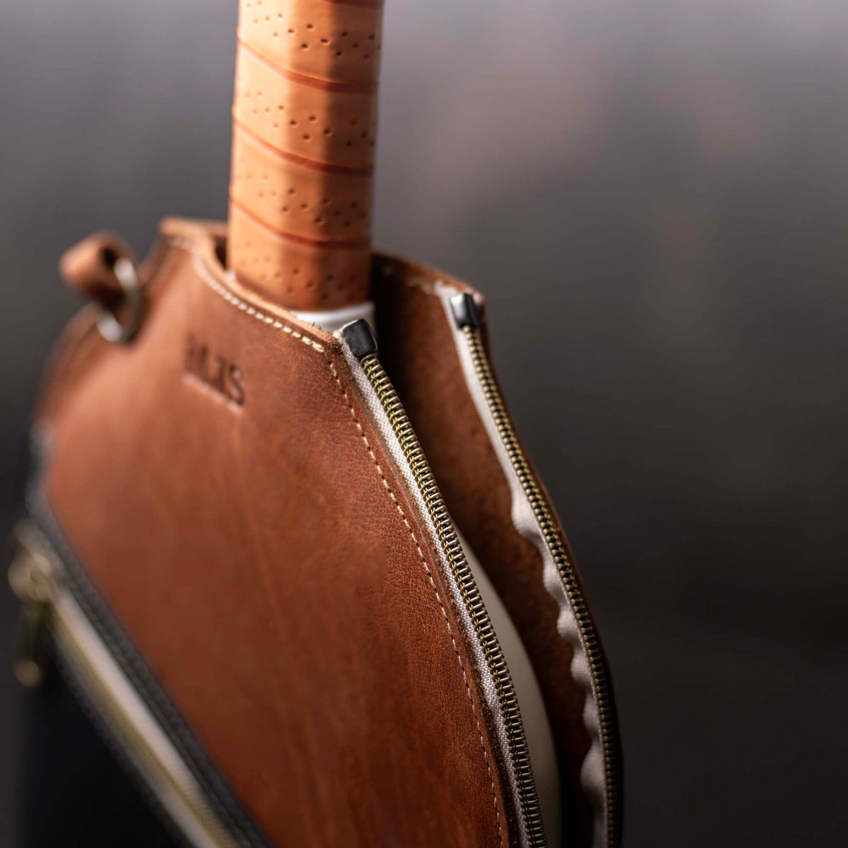 The Avery Personalized Leather Pickleball Sleeve Cover - Holtz Leather