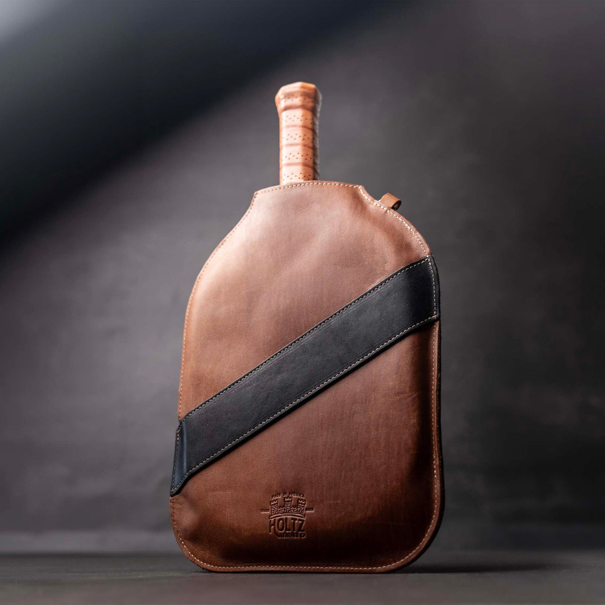 The Avery Personalized Leather Pickleball Sleeve Cover - Holtz Leather