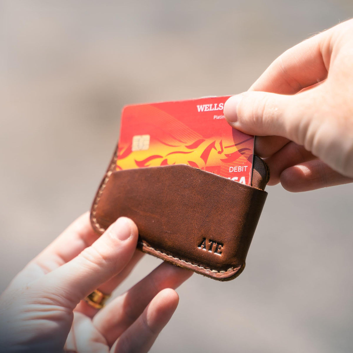 The Charleston Personalized Fine Leather Triple Sleeve Front Pocket Wallet - Holtz Leather