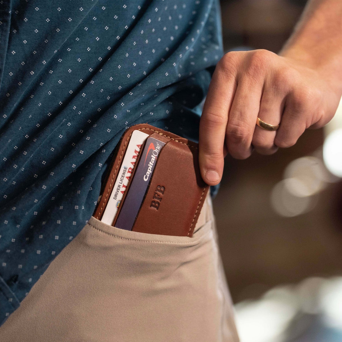The Clark Personalized Fine Leather Front Pocket Wallet - Holtz Leather