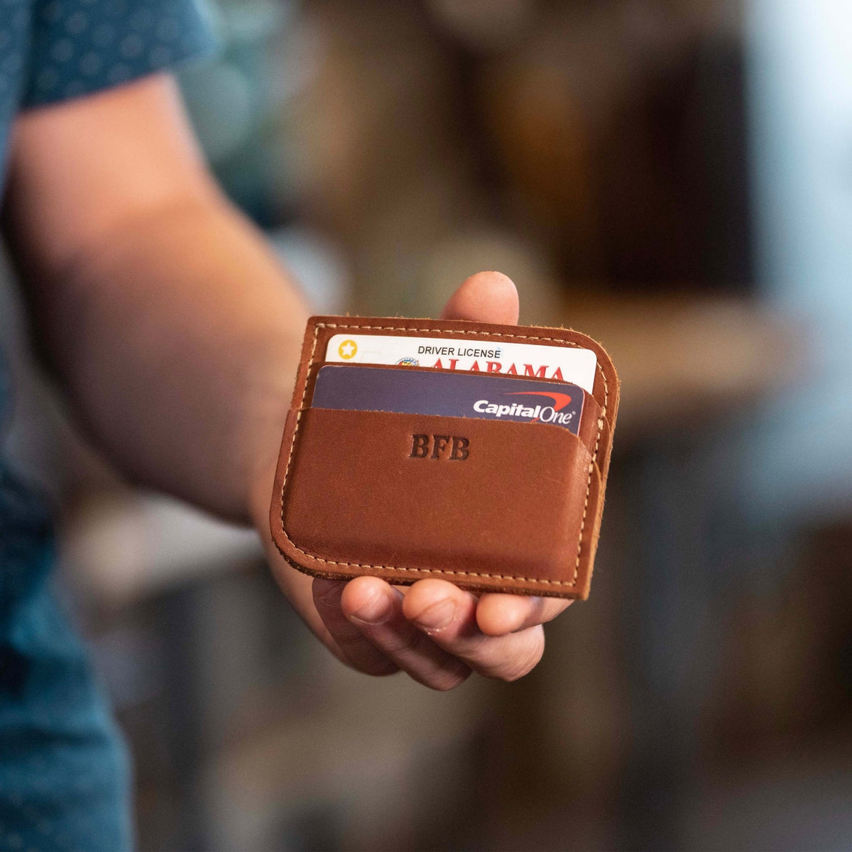 The Clark Personalized Fine Leather Front Pocket Wallet - Holtz Leather