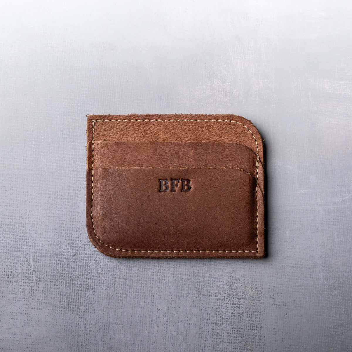 The Clark Personalized Fine Leather Front Pocket Wallet - Holtz Leather