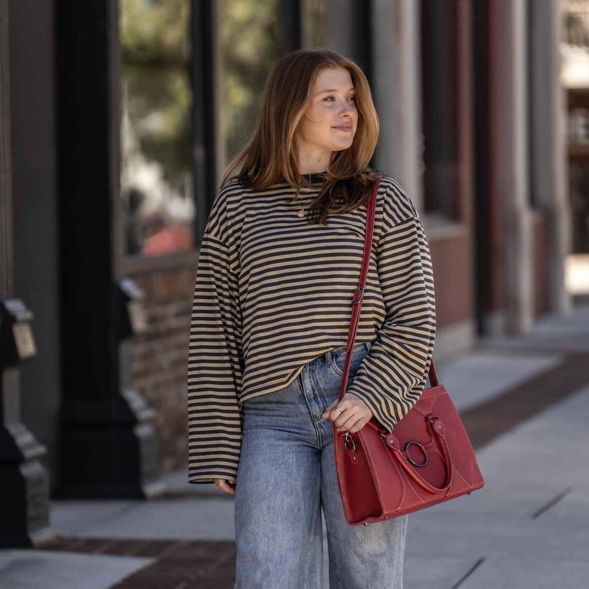 The Ellie Fine Leather Structured Women's Handbag and Crossbody Purse - Holtz Leather