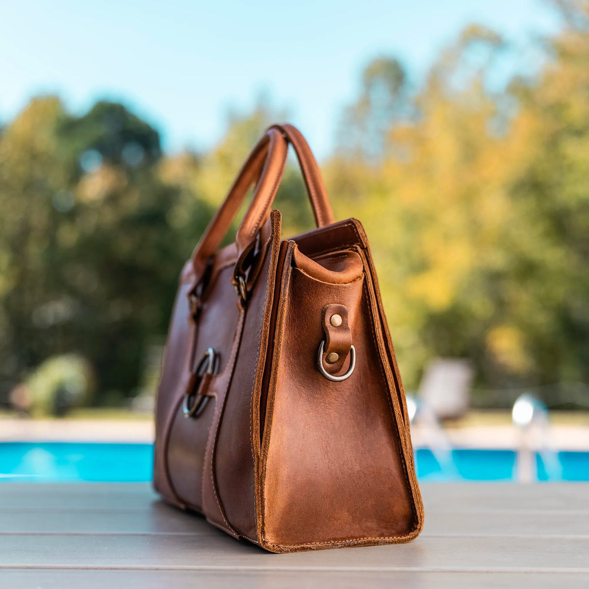 The Ellie Fine Leather Structured Women's Handbag and Crossbody Purse - Holtz Leather