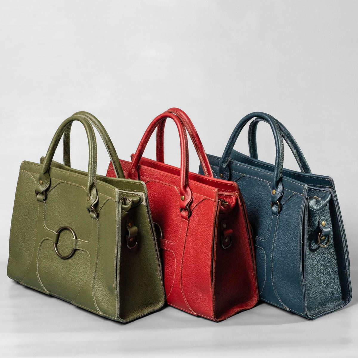 The Ellie Fine Leather Structured Women's Handbag and Crossbody Purse - Holtz Leather