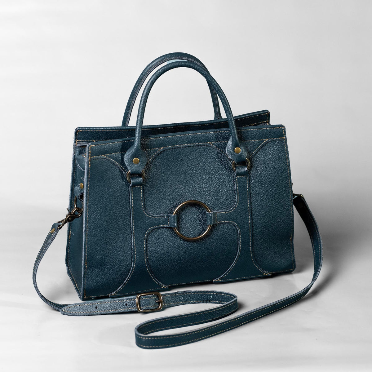 The Ellie Fine Leather Structured Women's Handbag and Crossbody Purse - Holtz Leather