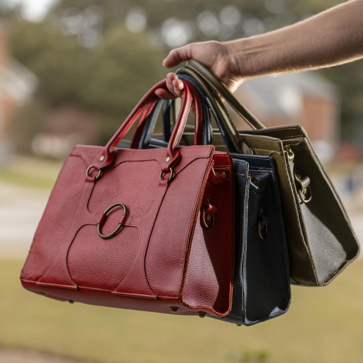 The Ellie Fine Leather Structured Women's Handbag and Crossbody Purse - Holtz Leather