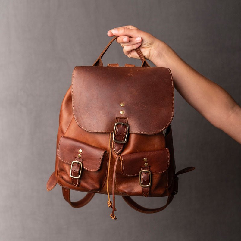 The Emerson Pack Fine Leather Backpack Purse - Holtz Leather