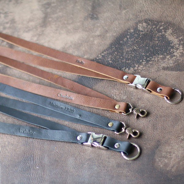 The Engineer – Personalized Fine Leather Lanyard – Badge Holder Keychain - Holtz Leather