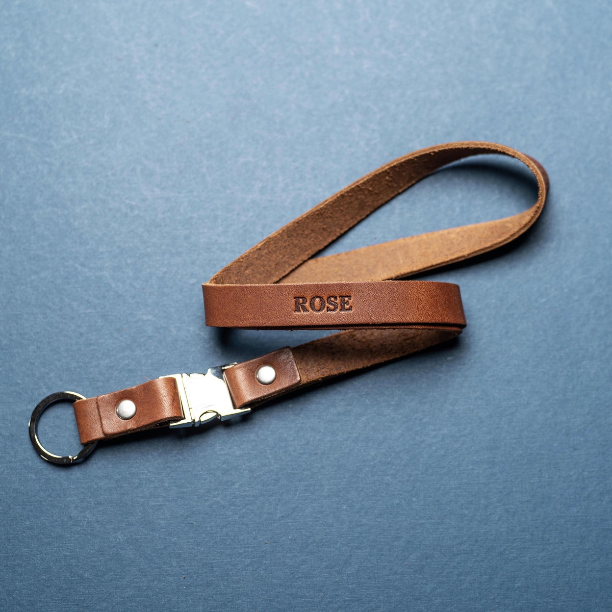 The Engineer – Personalized Fine Leather Lanyard – Badge Holder Keychain - Holtz Leather