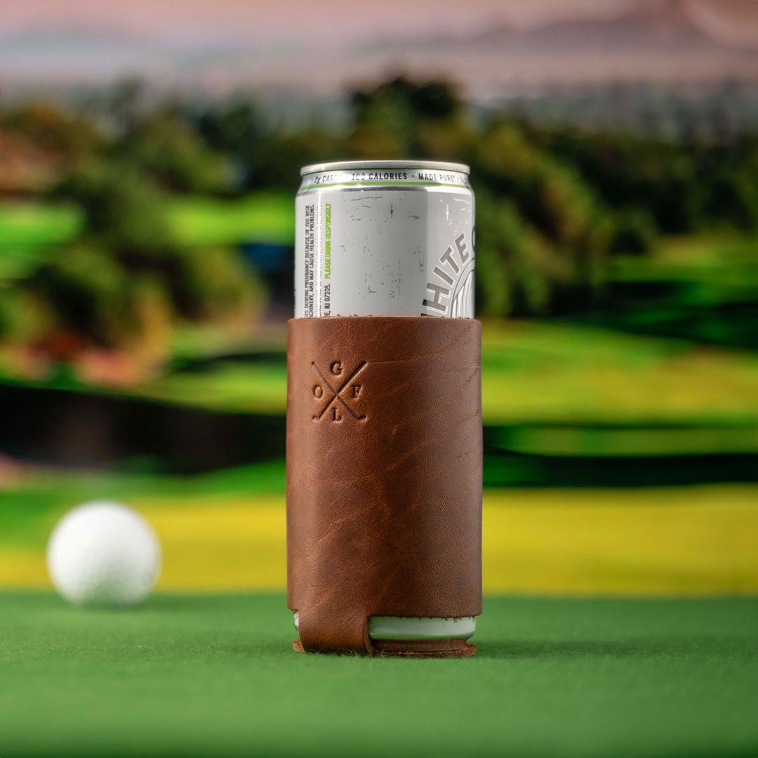 The Golf Blitz Can Coozie - Full - Grain Leather - Holtz Leather