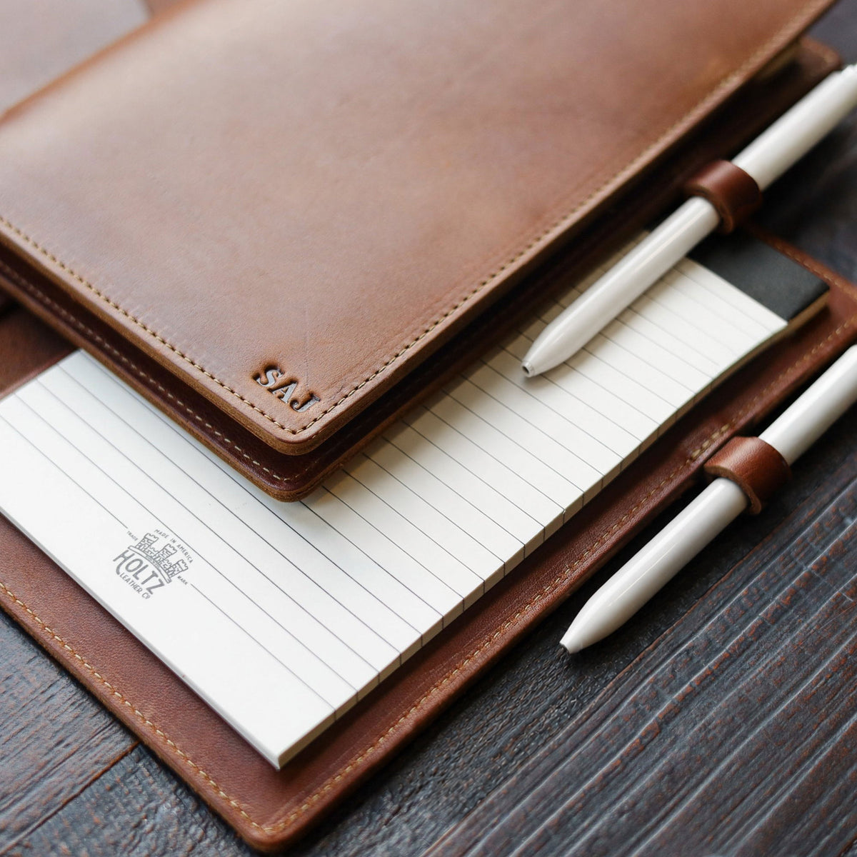 The Ledger Personalized Fine Leather A5 Legal Pad Notebook - Holtz Leather