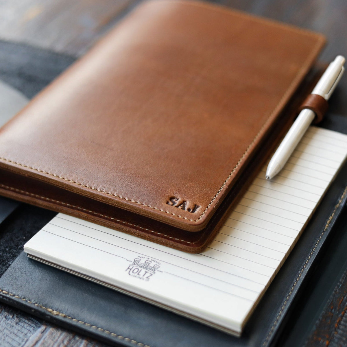 The Ledger Personalized Fine Leather A5 Legal Pad Notebook - Holtz Leather
