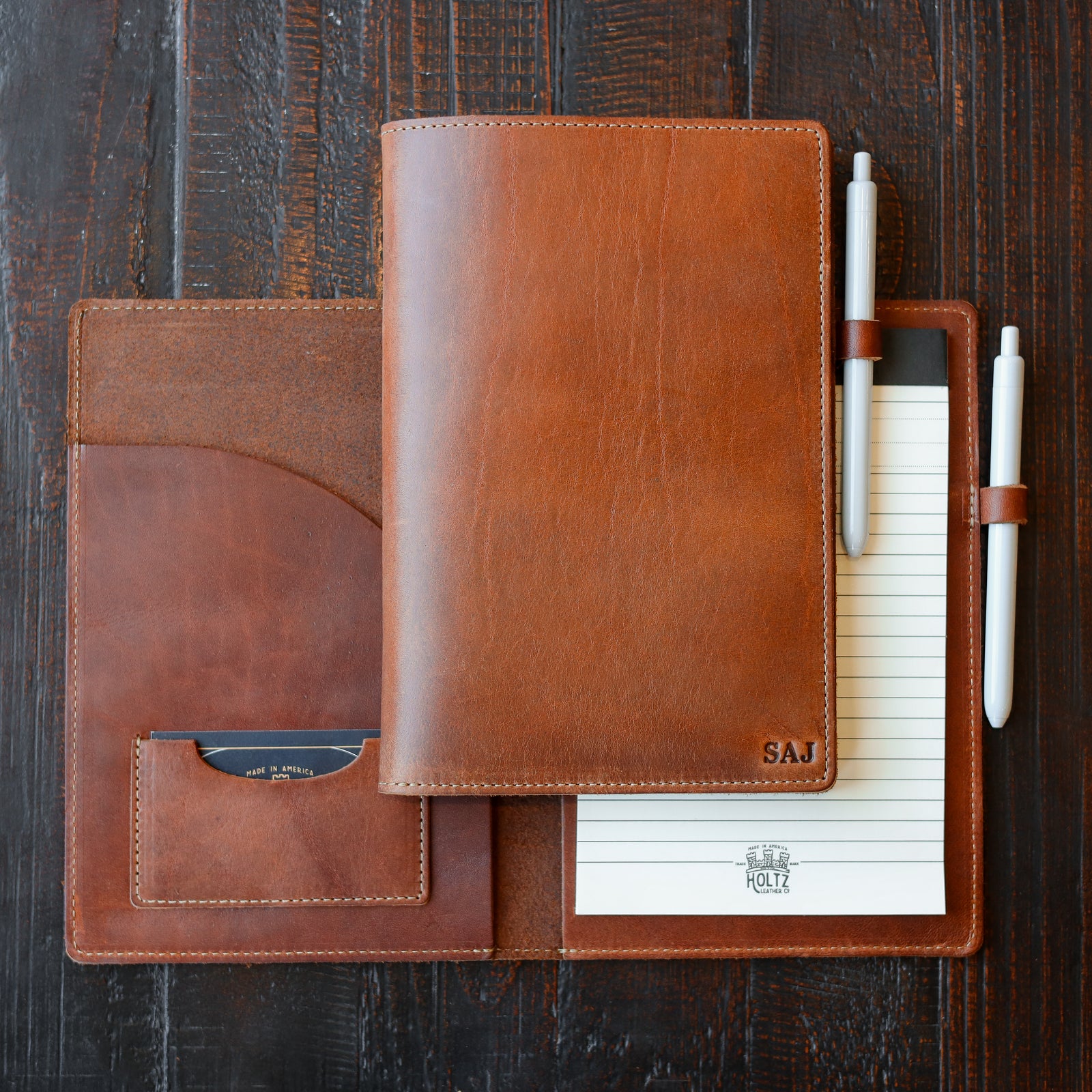 The Ledger Personalized Fine Leather A5 Legal Pad Notebook - Holtz Leather