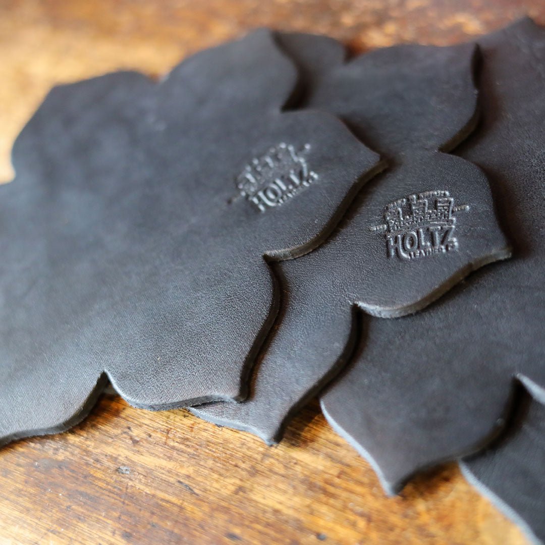 The Magnolia Flower Personalized Fine Leather Coaster Set of 4 Coasters - Holtz Leather