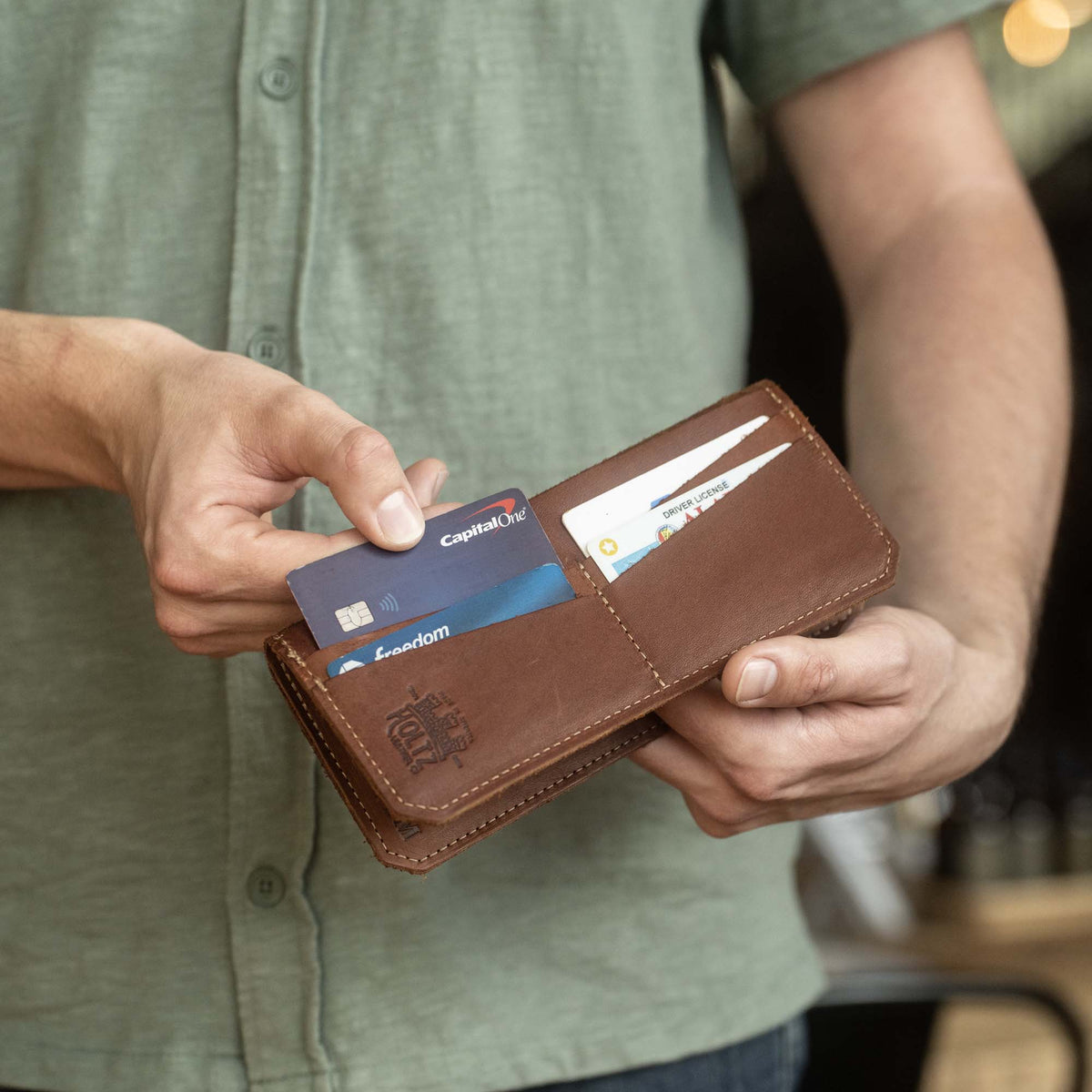 The Maverick Personalized Leather Coat Pocket Long Trucker Bifold Wallet - Holtz Leather