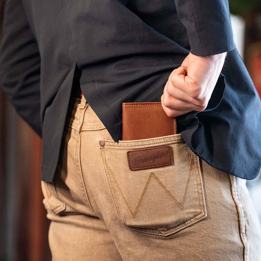 The Maverick Personalized Leather Coat Pocket Long Trucker Bifold Wallet - Holtz Leather