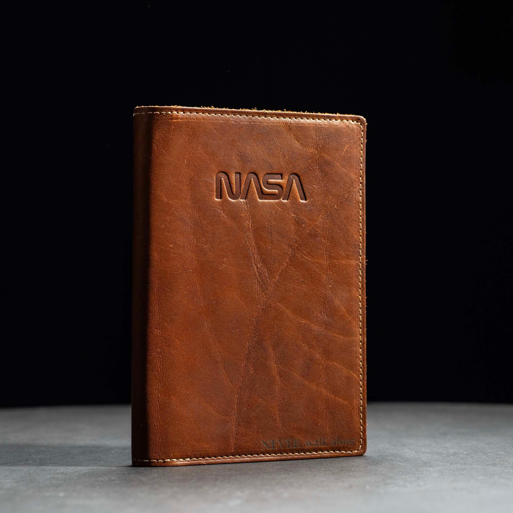 The Nasa Scholar - Personalized Leather Journal Cover - Holtz Leather