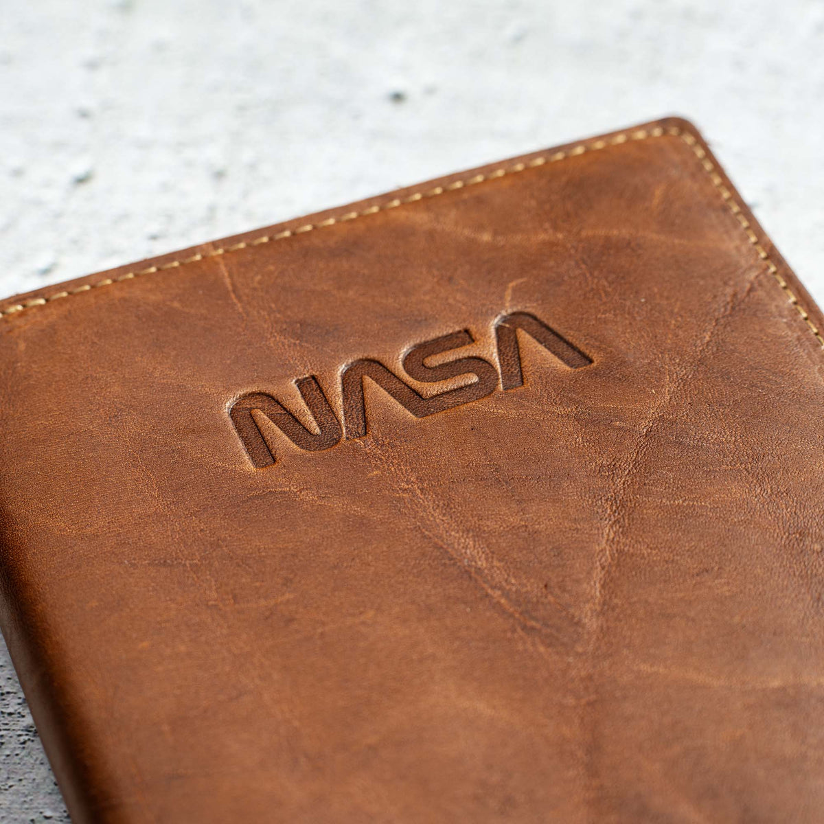 The Nasa Scholar - Personalized Leather Journal Cover - Holtz Leather