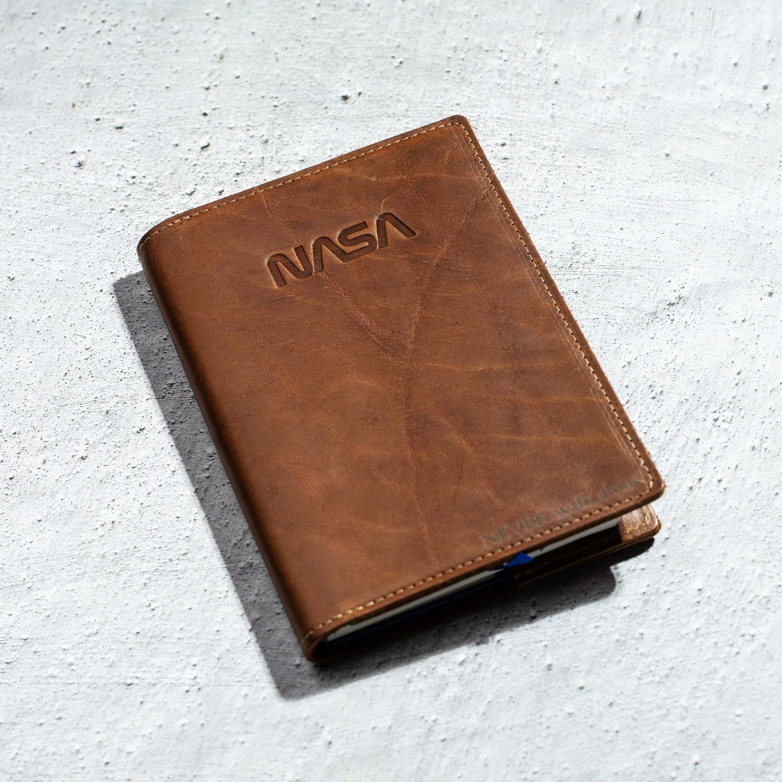 The Nasa Scholar - Personalized Leather Journal Cover - Holtz Leather