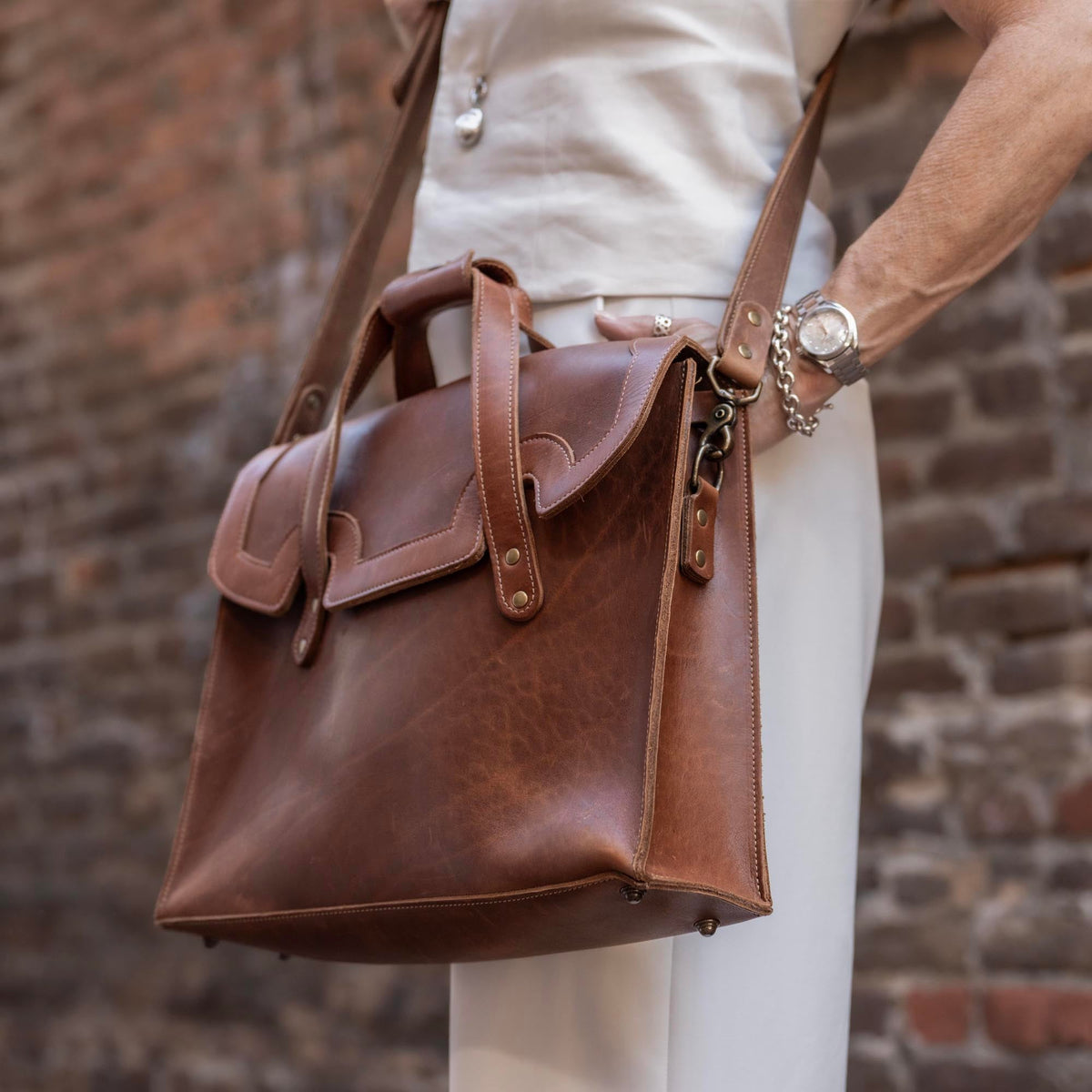 The No. 101 Professional Uptown Bag Fine Leather Briefcase - Holtz Leather