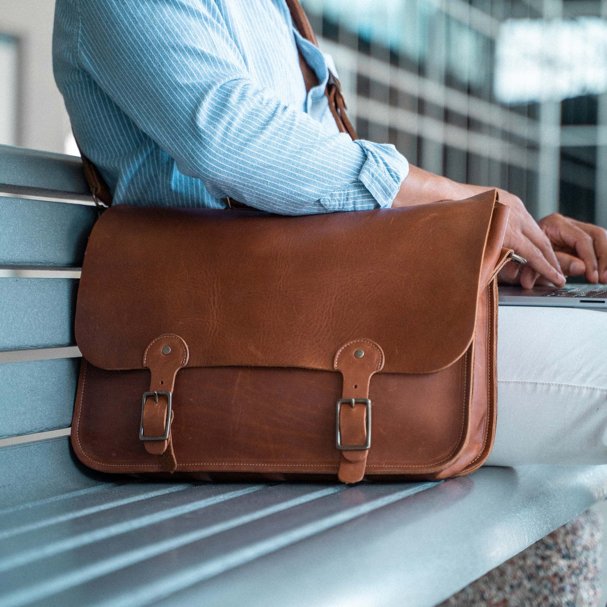 brown leather messenger backpack The No. 1860 EXPRESS - Fine Leather Messenger Bag & Mens Briefcase
