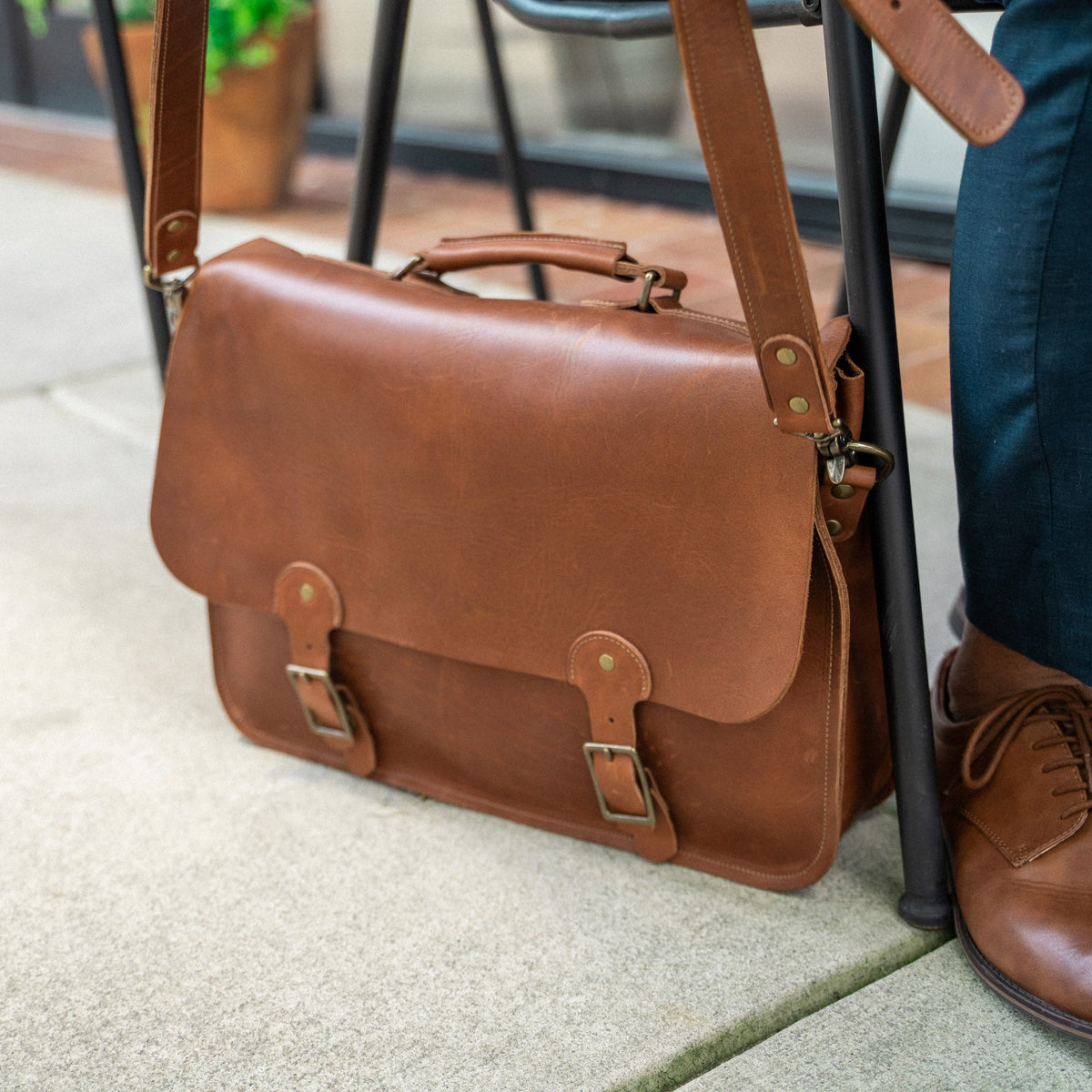 Your Logo + Our Leather - The No. 1860 EXPRESS - Fine Leather Messenger Bag & Briefcase - Custom Logo and Corporate Gifting