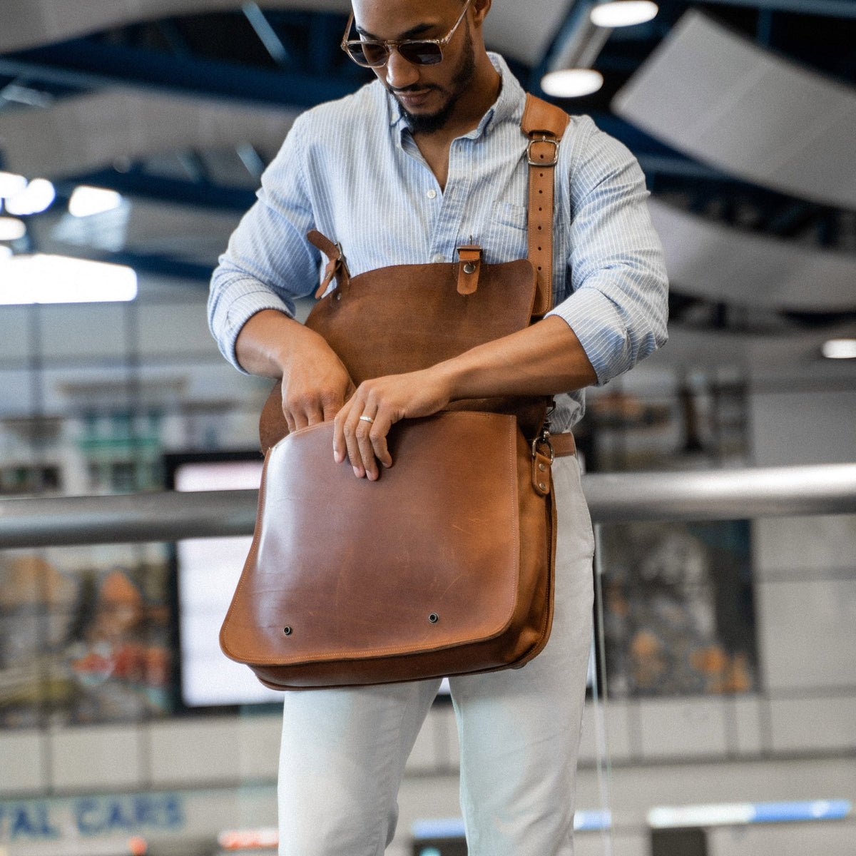 Your Logo + Our Leather - The No. 1860 EXPRESS - Fine Leather Messenger Bag & Briefcase - Custom Logo and Corporate Gifting