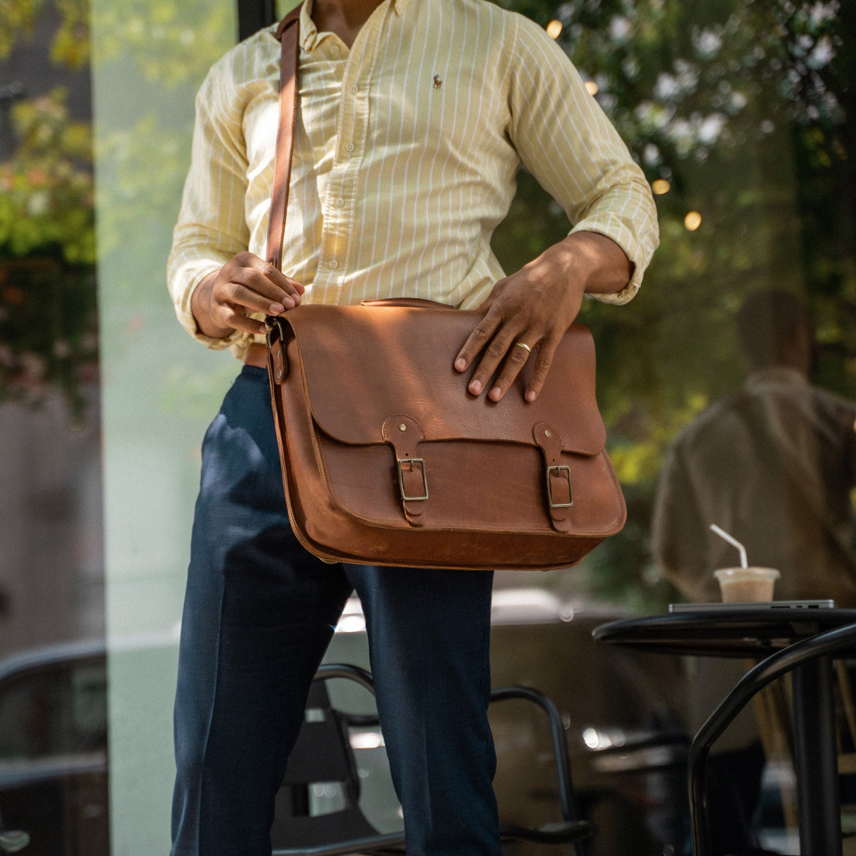 Your Logo + Our Leather - The No. 1860 EXPRESS - Fine Leather Messenger Bag & Briefcase - Custom Logo and Corporate Gifting