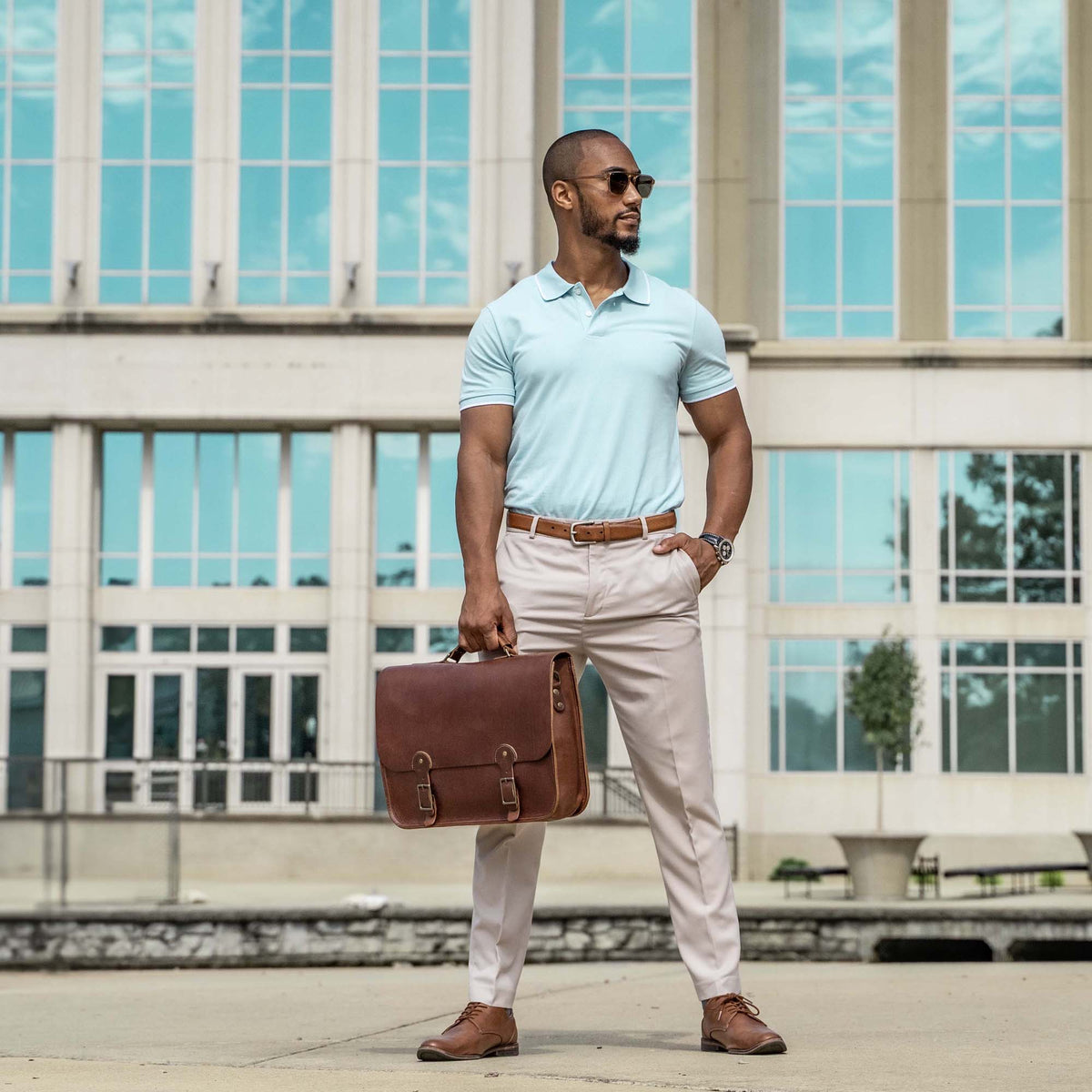 Your Logo + Our Leather - The No. 1860 EXPRESS - Fine Leather Messenger Bag & Briefcase - Custom Logo and Corporate Gifting