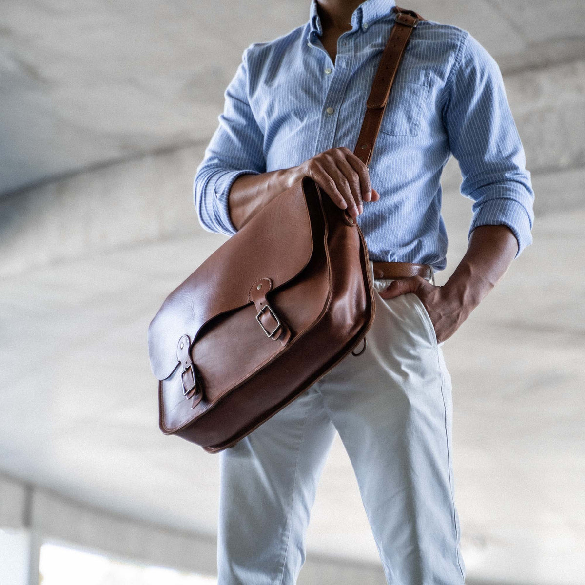 Your Logo + Our Leather - The No. 1860 EXPRESS - Fine Leather Messenger Bag & Briefcase - Custom Logo and Corporate Gifting