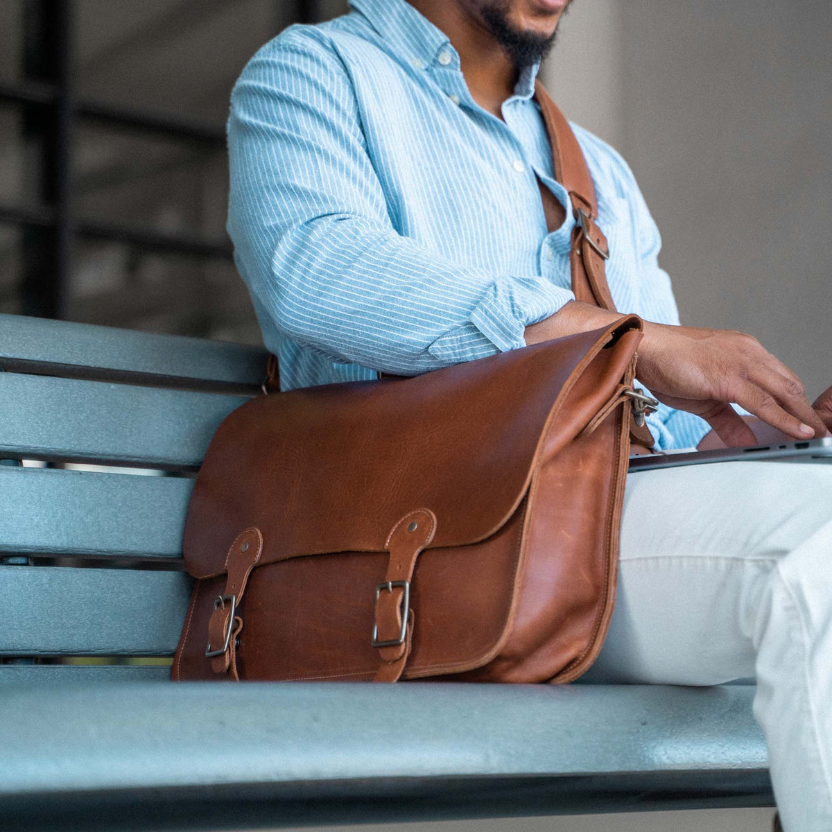 Your Logo + Our Leather - The No. 1860 EXPRESS - Fine Leather Messenger Bag & Briefcase - Custom Logo and Corporate Gifting