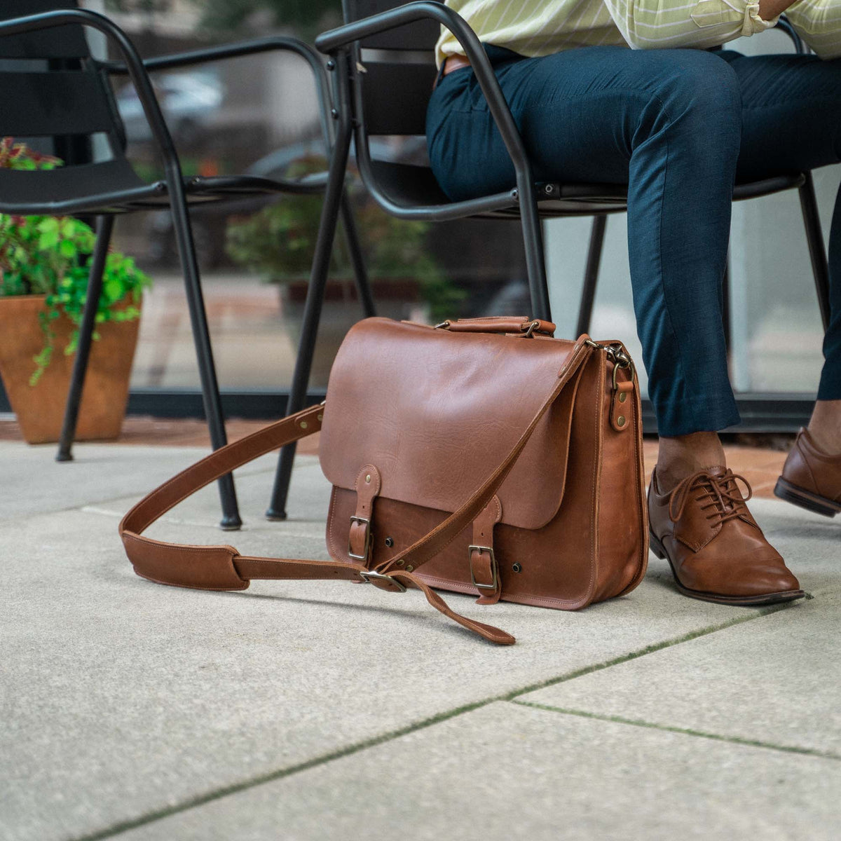 Your Logo + Our Leather - The No. 1860 EXPRESS - Fine Leather Messenger Bag & Briefcase - Custom Logo and Corporate Gifting