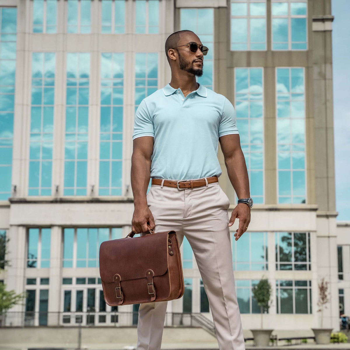 Your Logo + Our Leather - The No. 1860 EXPRESS - Fine Leather Messenger Bag & Briefcase - Custom Logo and Corporate Gifting