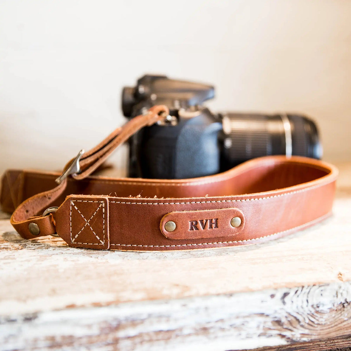 The Nomad Personalized Fine Leather & Canvas Camera Strap - Holtz Leather